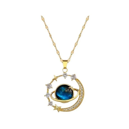 Gold Plated Saturn Necklace