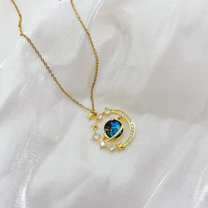 Gold Plated Saturn Necklace